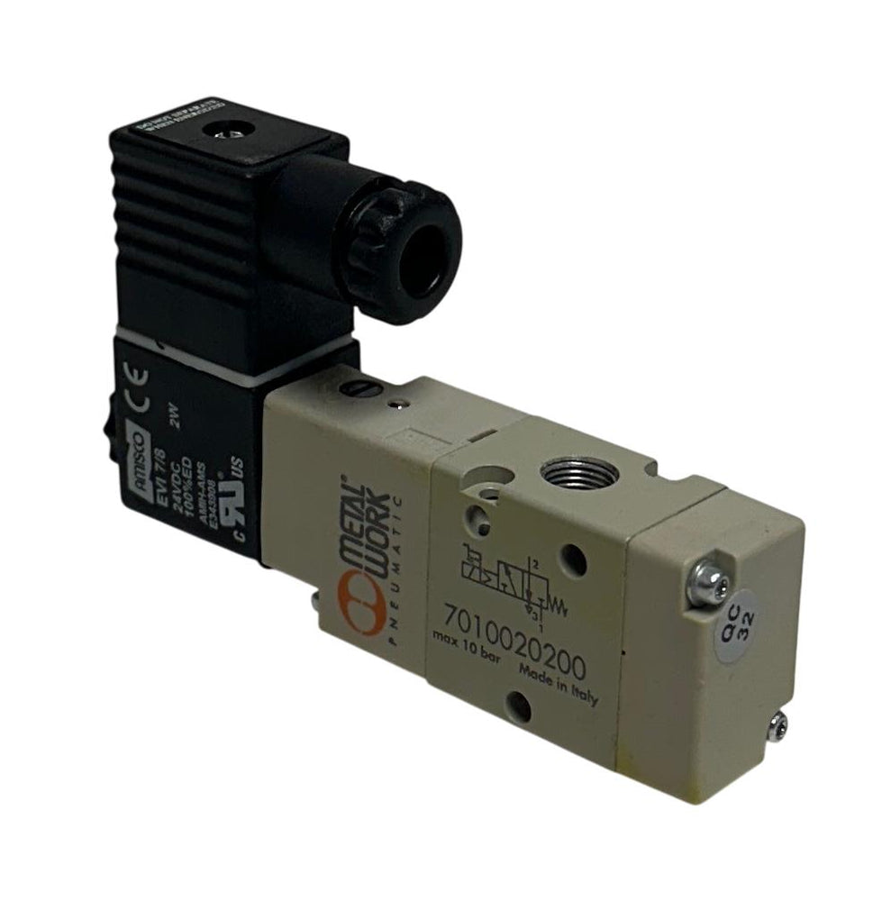 METAL WORK 7010020200 PNEUMATIC SOLENOID VALVE W/ AMISCO EVI 7/8 COIL 24V NSNP