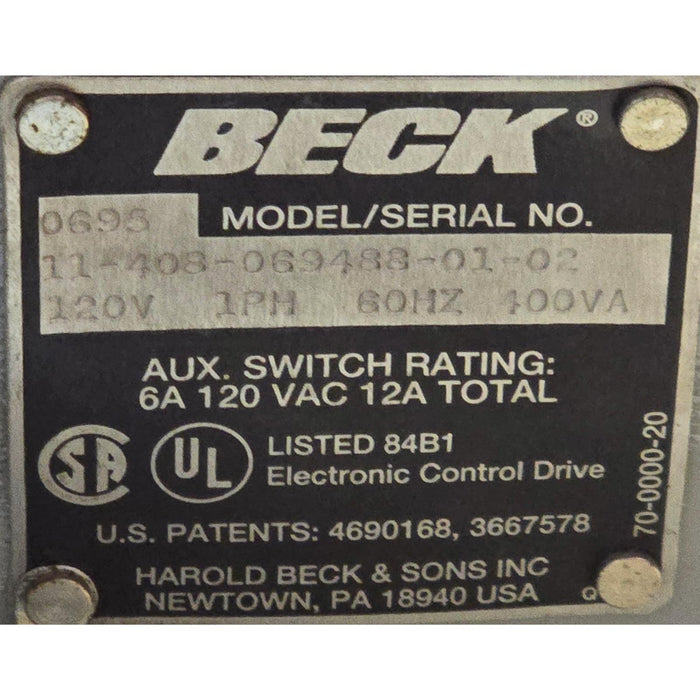 BECK 11-408 / 11-408-069488-01-02 ACTUATOR w/(2) 20-1750-07 LINKAGE KITS NSMP