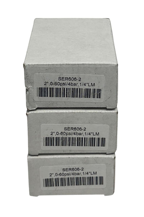 3 SERFILCO SER606-2 / SER6062 LIQUID FILLED PRESSURE GAUGES 2'' 0-60PSI NSMP