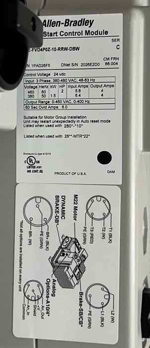 ALLEN BRADLEY 284E-FVD4P0Z-10-RRW-DBW /C ArmorStart 280E-FN-10-R /C Enet NSNP