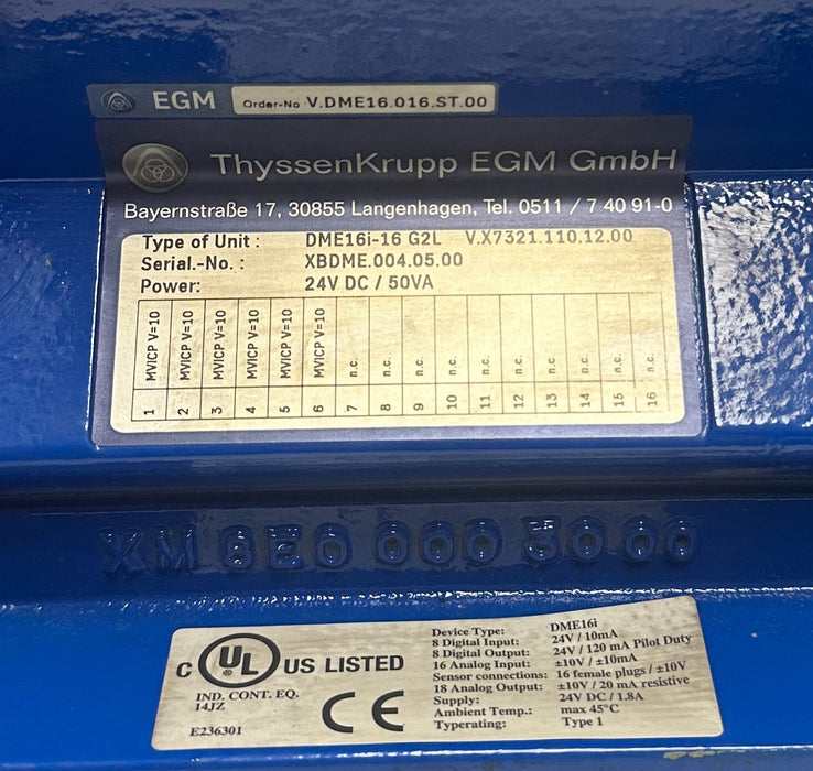 ThyssenKrupp EGM DME16i-16 G2L / DME16i16G2L DECENTRAL MEASURING CONTROLLER USNP