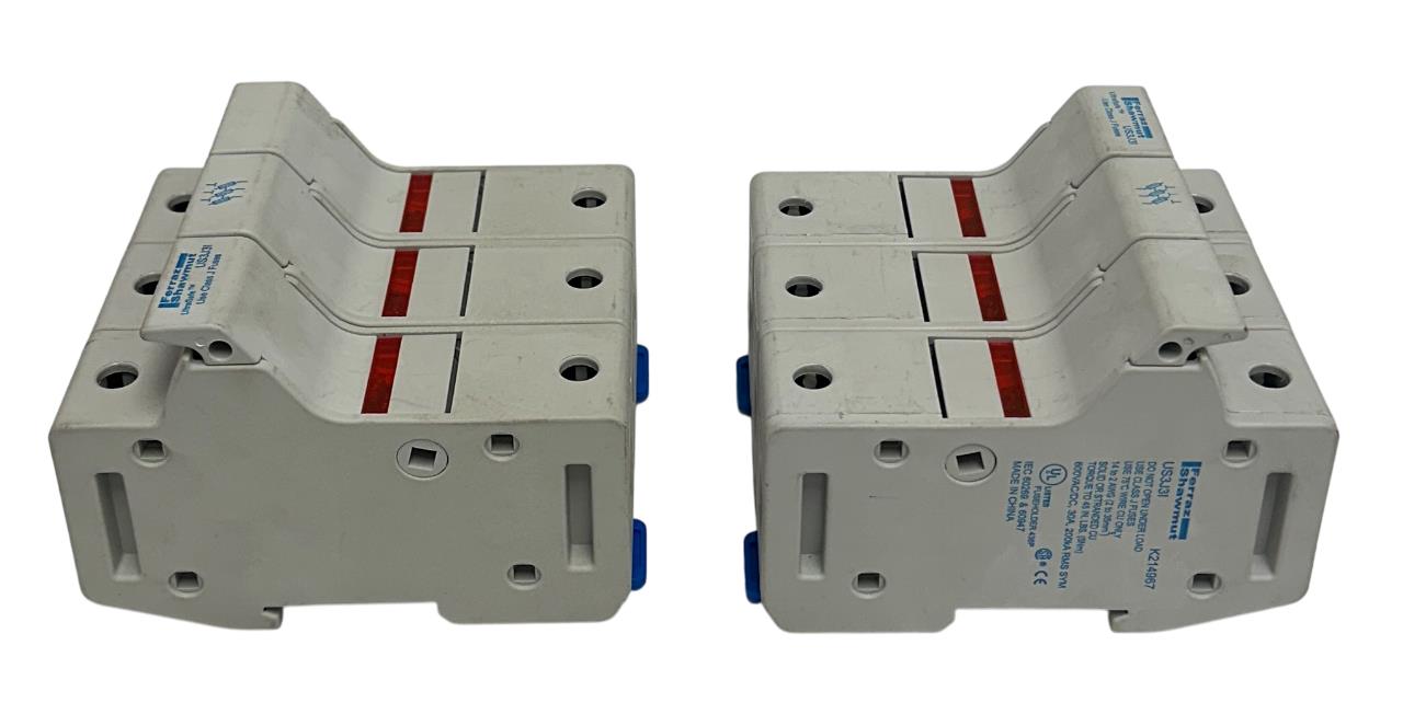 2 FERRAZ SHAWMUT US3J3I / K214967 FUSE HOLDERS ULTRASAFE 30A 600VAC/DC USNP