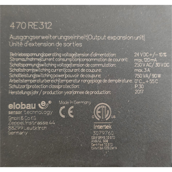 ELOBAU 470RE312 OUTPUT EXPANSION UNIT SAFETY RELAY 0.5SEC HOLAC 82.0453.2 NSMP