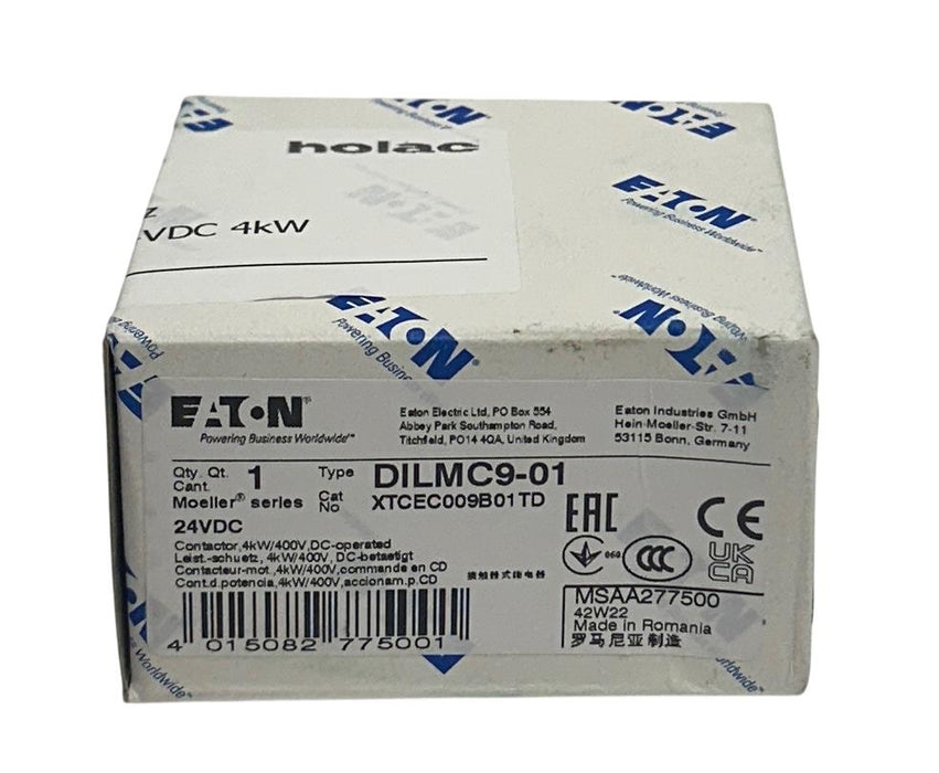 EATON DILMC9-01 / XTCEC009B01TD MOELLER SERIES CONTACTOR 24VDC MSAA277500 NSMP