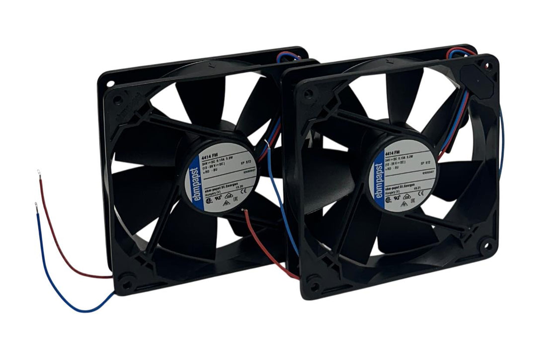 2 EBM-PAPST 4414 FM / 4414FM DC AXIAL COMPACT FANS 12-28VDC 3.2W .13A 119mm NSNP