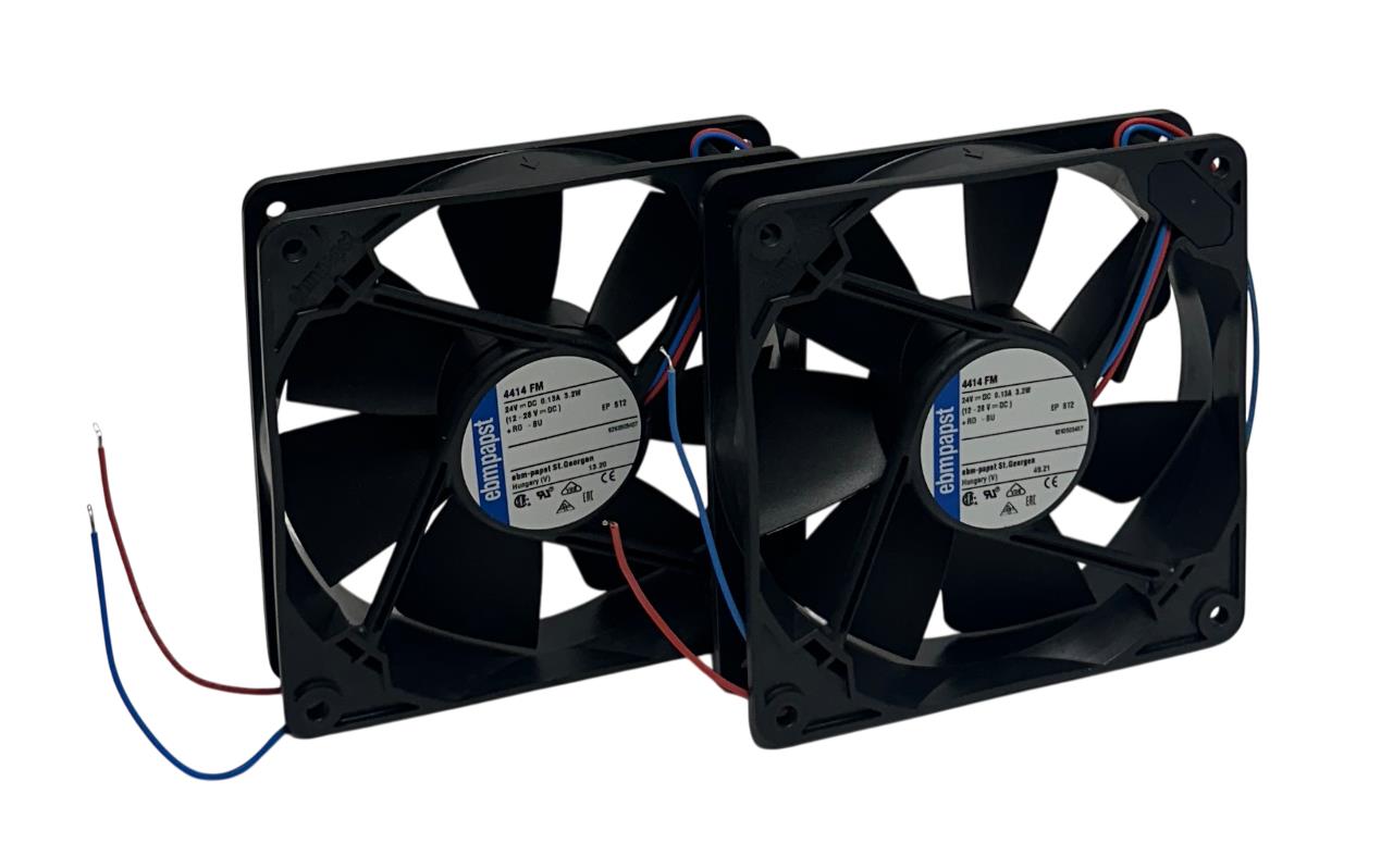 2 EBM-PAPST 4414 FM / 4414FM DC AXIAL COMPACT FANS 12-28VDC 3.2W .13A 119mm NSNP