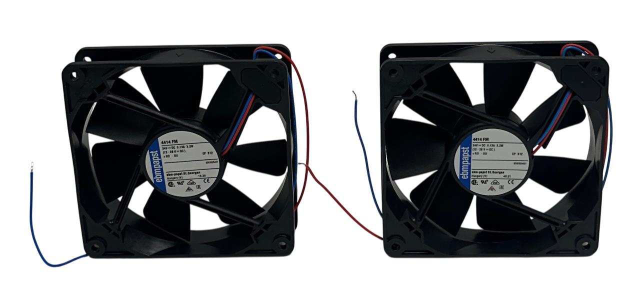 2 EBM-PAPST 4414 FM / 4414FM DC AXIAL COMPACT FANS 12-28VDC 3.2W .13A 119mm NSNP