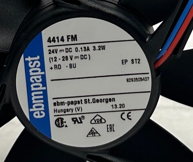 2 EBM-PAPST 4414 FM / 4414FM DC AXIAL COMPACT FANS 12-28VDC 3.2W .13A 119mm NSNP