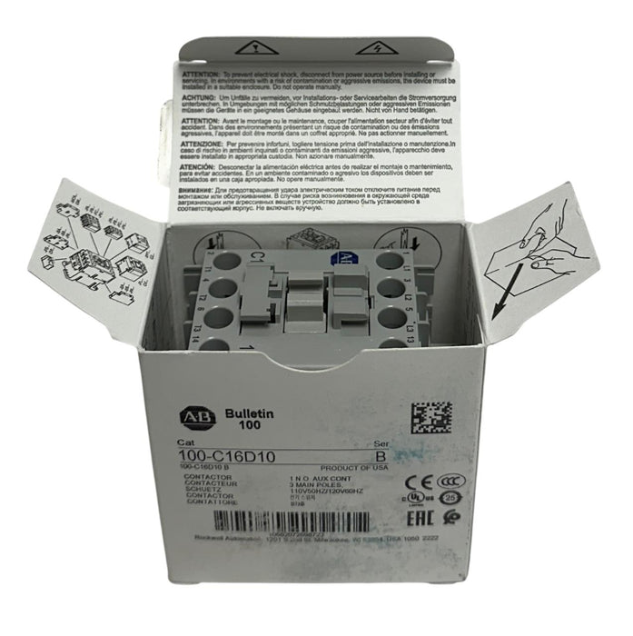 ALLEN BRADLEY 100-C16D10 /B BULLETIN 100 CONTACTOR 3-POLE 110/120V 50/60Hz NSMP