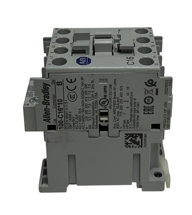 ALLEN BRADLEY 100-C16D10 /B BULLETIN 100 CONTACTOR 3-POLE 110/120V 50/60Hz NSMP