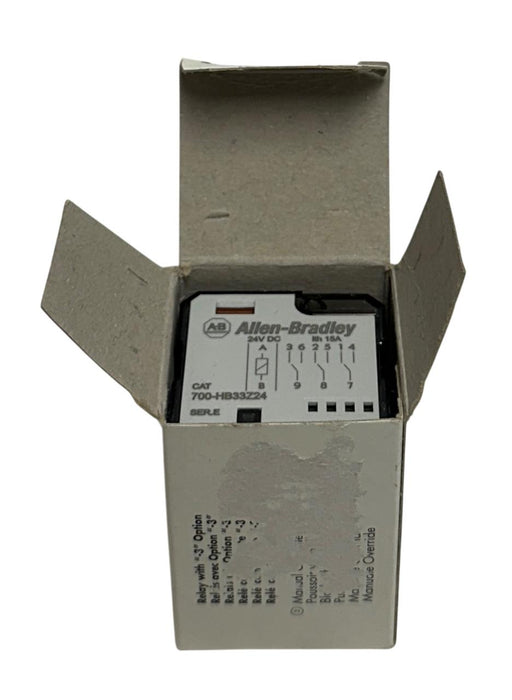 ALLEN BRADLEY 700-HB33Z24 /E BULLETIN 700 GENERAL PURPOSE RELAY 15A 24VDC NSMP