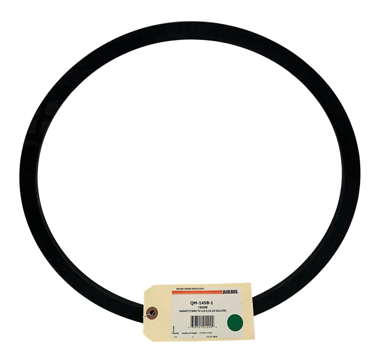 DeVILBISS QM-1458-1 / QM14581 / 192068 OEM GASKET 5-15 GALLONS TANK TO LID NSMP