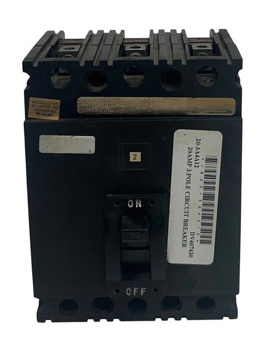SQUARE D FAL-34020 / FAL34020 INDUSTRIAL CIRCUIT BREAKER 3-POLE 20A 480VAC USNP