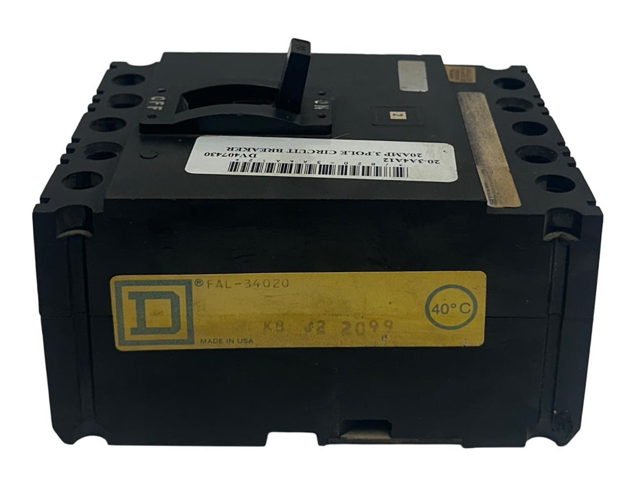 SQUARE D FAL-34020 / FAL34020 INDUSTRIAL CIRCUIT BREAKER 3-POLE 20A 480VAC USNP