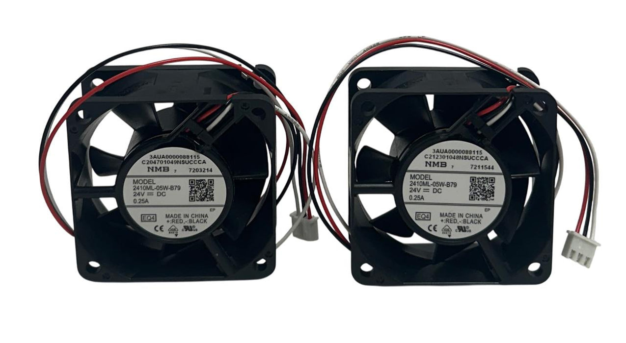 2 NMB 2410ML-05W-B79 / 2410ML05WB79 DC AXIAL FANS 24VDC 0.25A SQUARE BLACK NSNP