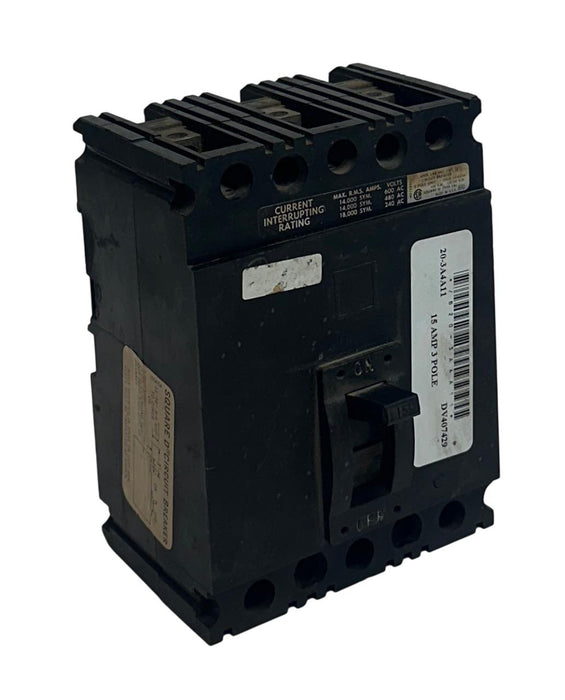 SQUARE D FAL-36015 / FAL36015 INDUSTRIAL CIRCUIT BREAKER 3-POLE 15A 600VAC USNP