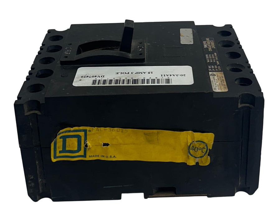 SQUARE D FAL-36015 / FAL36015 INDUSTRIAL CIRCUIT BREAKER 3-POLE 15A 600VAC USNP
