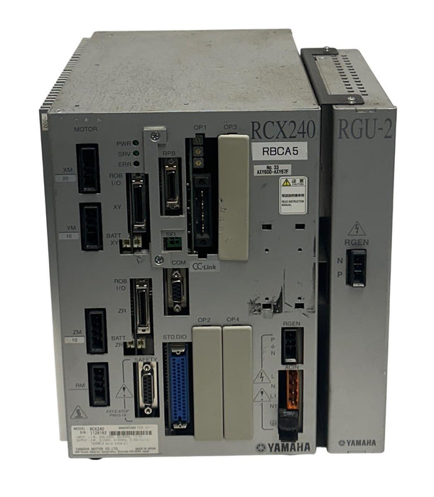 YAMAHA MOTOR RCX240 ROBOT CONTROLLER 4-AXIS 200-230V 12.5A W/ RGU-2 MODULE USNP