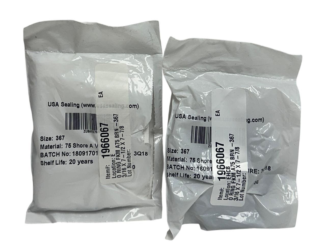 2 USA SEALING ZUSAVB75367 VITON O-RINGS DUROMETER 75 SIZE 367 OEM BROWN NSMP