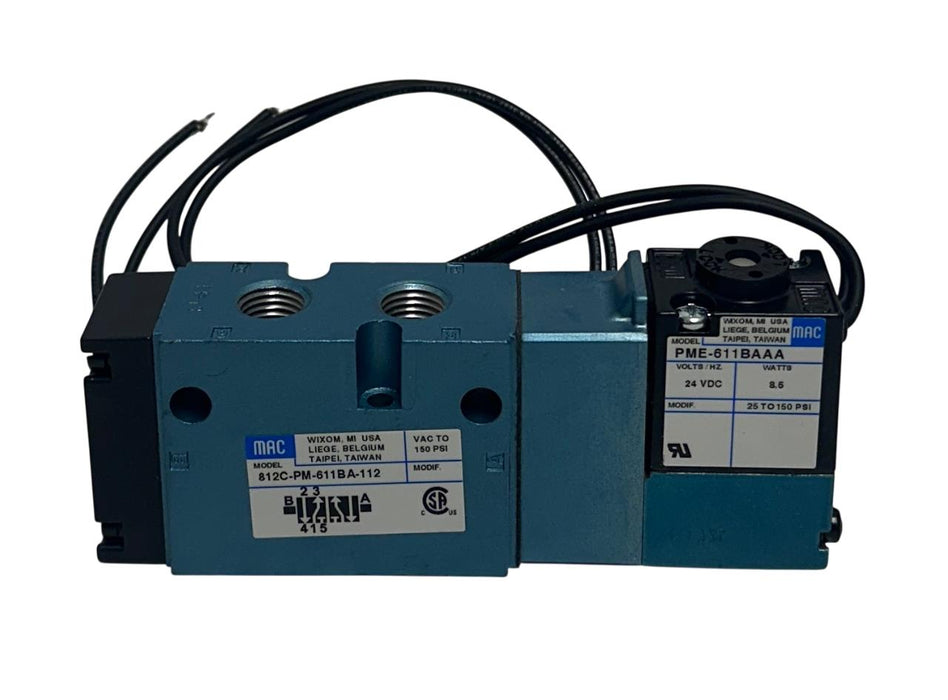 MAC 812C-PM-611BA-112 / 812CPM611BA112 SOLENOID VALVE W/ PME-611BAAA PILOT NSNP