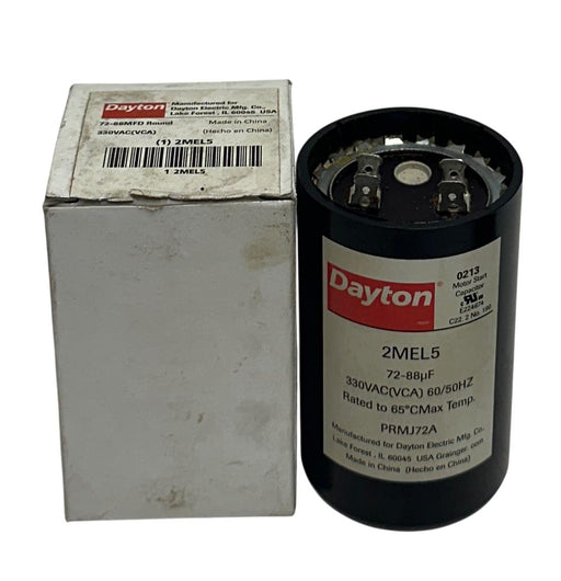 DAYTON 72-88MFD / 2MEL5 MOTOR START CAPACITOR 330VAC(VCA) PRMJ72A OEM NSMP