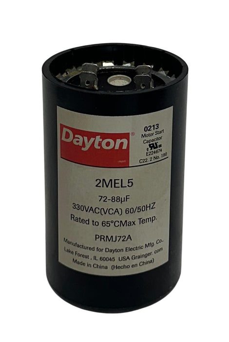 DAYTON 72-88MFD / 2MEL5 MOTOR START CAPACITOR 330VAC(VCA) PRMJ72A OEM NSMP