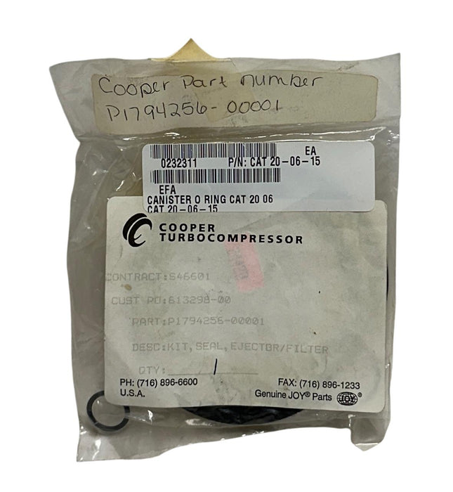 COOPER TURBOCOMPRESSOR P1794256-00001 / P179425600001 OEM SEAL KIT EJECTOR NSMP
