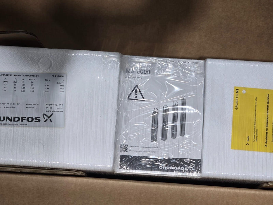 GRUNDFOS MS6000QFT40 - 96166182 MS6000 SUBMERSIBLE PUMP MOTOR 10HP 6" 230V NSMP