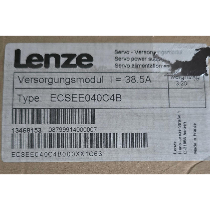 LENZE ECSEE040C4B / ECSEE040C4B000XX1C63 ECS SERVO POWER SUPPLY 13468153 NSMP