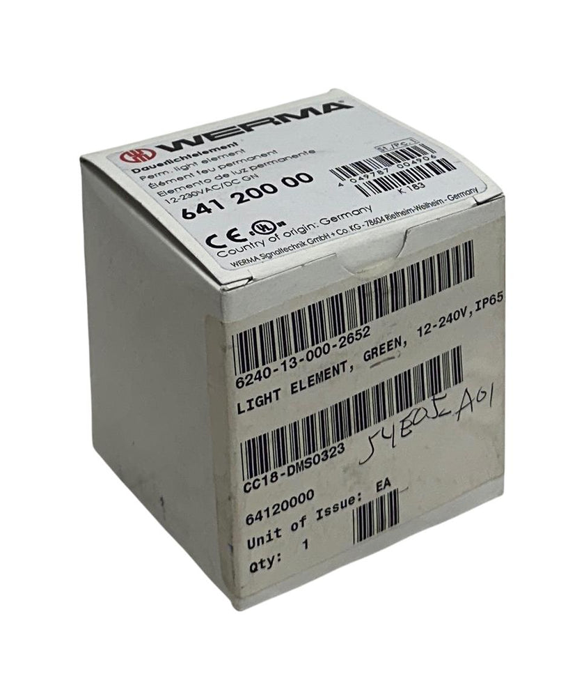 WERMA 641 200 00 / 64120000 PERMANENT LIGHT ELEMENT GREEN 12-230VAC/DC NSMP