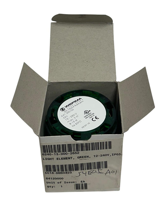 WERMA 641 200 00 / 64120000 PERMANENT LIGHT ELEMENT GREEN 12-230VAC/DC NSMP