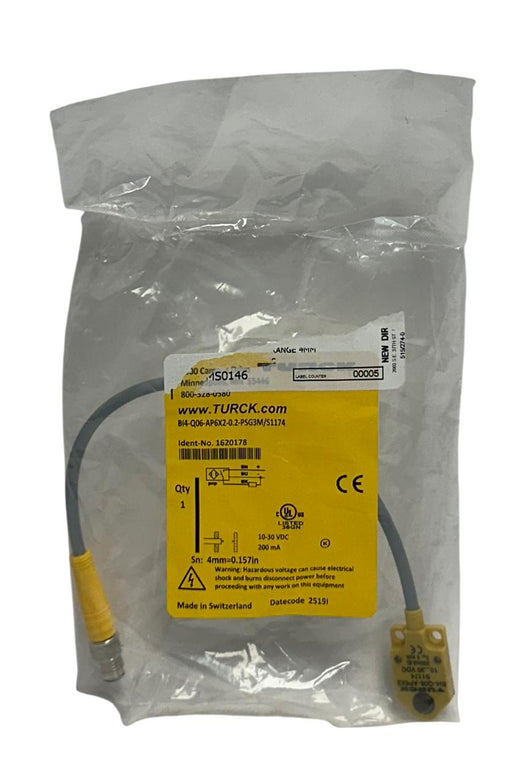 TURCK BI4-Q06-AP6X2-0.2-PSG3M/S1174 / 1620178 INDUCTIVE SENSOR 4mm 10-30VDC NSMP