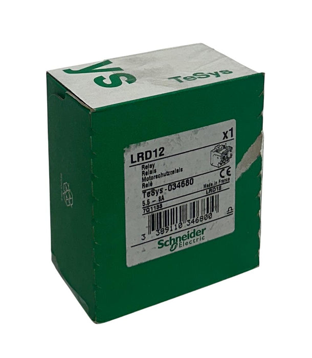 SCHNEIDER ELECTRIC LRD12 TeSys DECA THERMAL OVERLOAD RELAY 5.5-8A NSMP