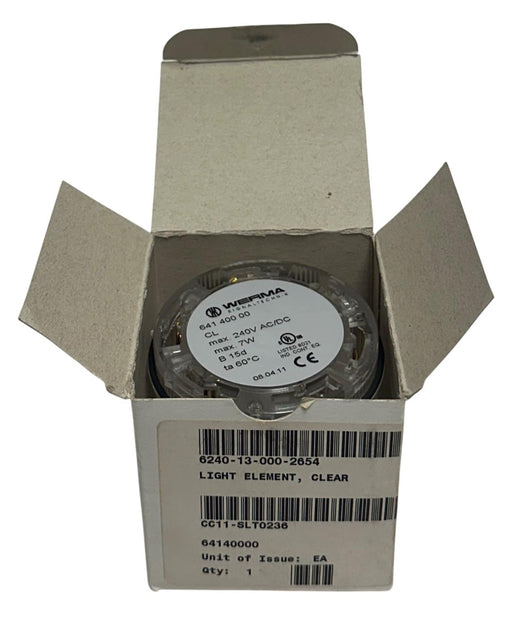 WERMA 641 400 00 / 64140000 PERMANENT LIGHT ELEMENT CLEAR 240VAC/DC 7W NSNP