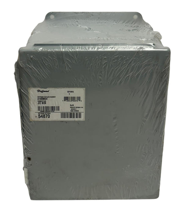 HOFFMAN A10086CH / 54870 JIC JUNCTION BOX STEEL GRAY HINGED DOOR OEM NSMP