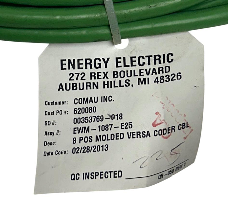 ENERGY ELECTRIC EWM-1087-E25 / EWM1087E25 MOLDED VERSA CODER CABLE 8POS 25' NSNP