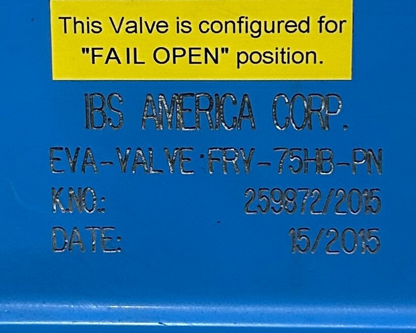 IBS AMERICA FRV-75HB-PN / FRV75HBPN EVA VALVE PRECISE VACUUM CONTROL NSNP