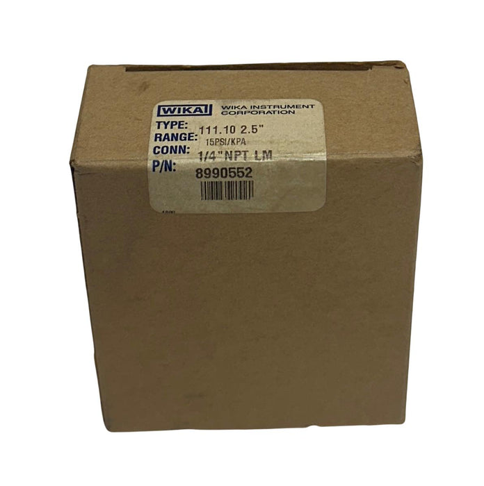 WIKA 8990552 OEM PRESSURE GAUGE 111.10 2.5'' 15PSI/KPA 1/4'' NPT LM NSMP