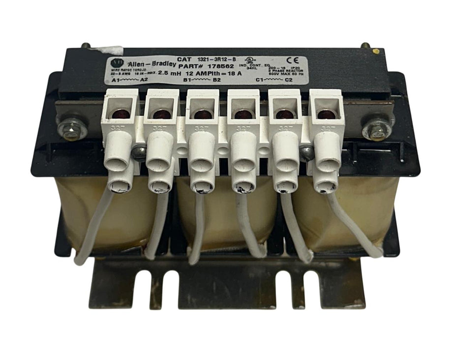 ALLEN BRADLEY 1321-3R12-B / 178562 LINE REACTOR 2.5mH 3PH 13213R12B USNP