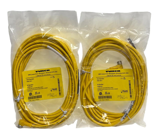 2 TURCK PKW 3M-6 / U2506-29 SINGLE-ENDED PICOFAST CORDSETS 3M YELLOW NSFS
