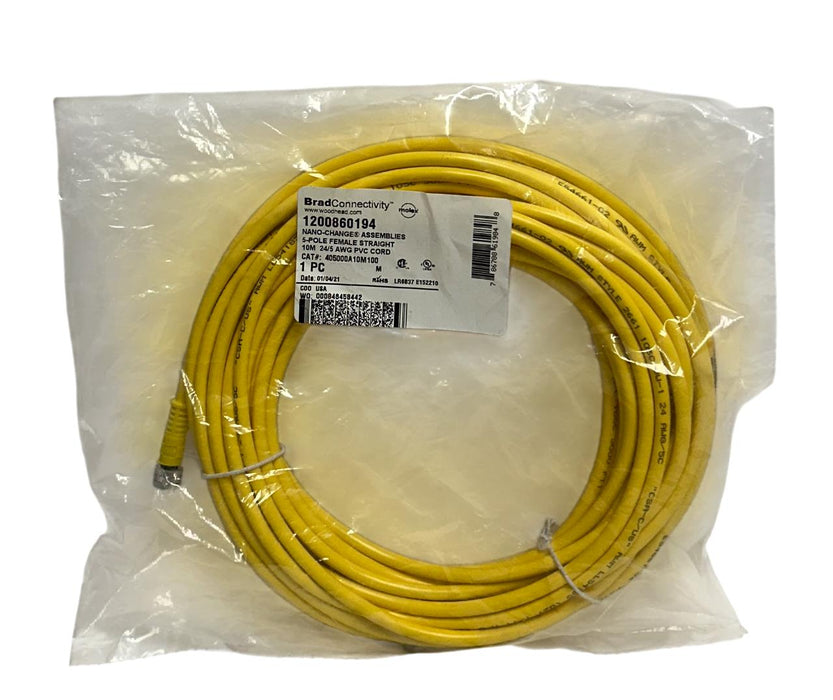 MOLEX WOODHEAD 1200860194 / 405000A10M100 NANO-CHANGE ASSEMBLY 5-POLE 10M NSFS