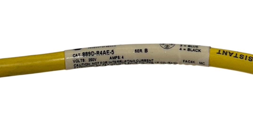 2 ALLEN BRADLEY 889D MICRO CORDSETS 889D-R4AE-5 /B 889D-F4AC-5 /B OEM 5M NSNP