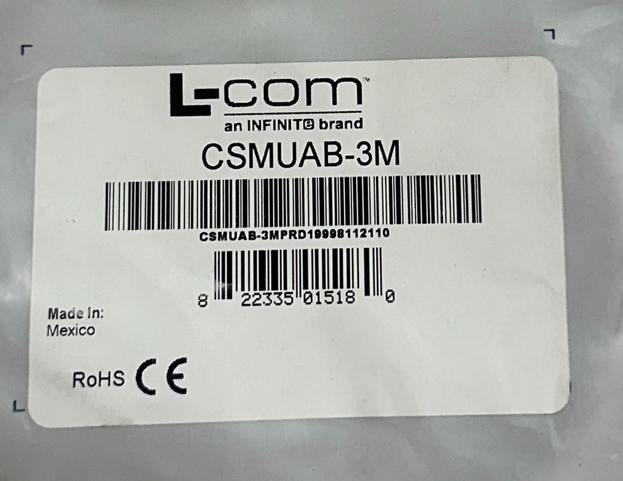 2 L-COM PREMIUM USB CABLES CSMUAB-3M / CSMUAA-5M TYPE A-B / A-A 3M/5M NSMP