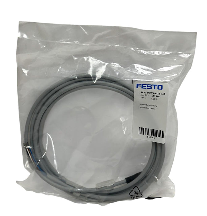 FESTO SDE3-D10S-B-WQ4-2P-M8-EX2-W / 539679 PRESSURE SENSOR W/ CABLE 541344 NSMP