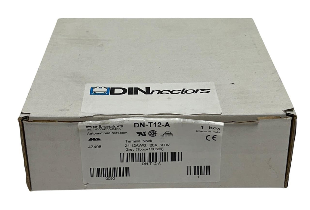 95 AUTOMATIONDIRECT DN-T12-A / DNT12A DINnectors TERMINAL BLOCKS 20A 600V NSMP