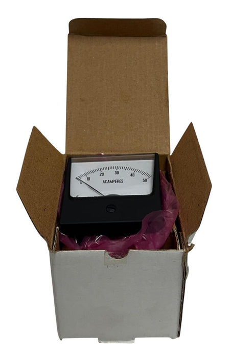 RISH VISTA 212 / 12G385 ANALOG PANEL METER AC AMMETER 0/50 AMPS AC 50/60Hz NSMP