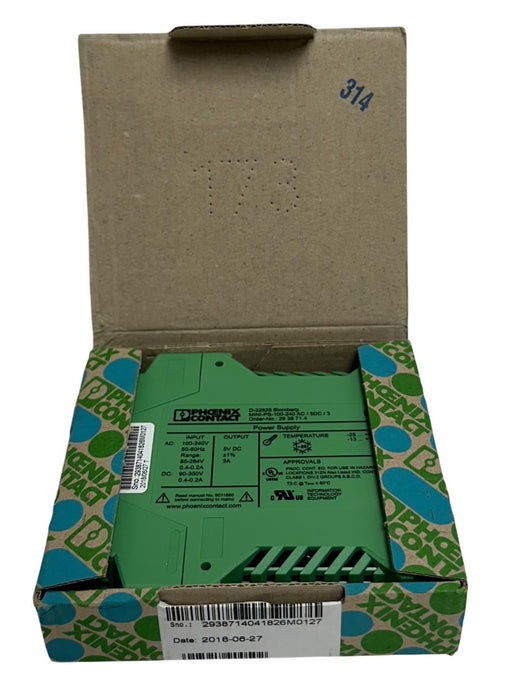 PHOENIX CONTACT MINI-PS-100-240AC/5DC/3 / 2938714 MINI POWER SUPPLY 5V OUT NSMP