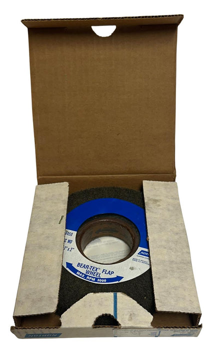2 NORTON 58450-3 / 584503 BEAR-TEX FLAP WHEELS 3000RPM 6''x1'' VF S/C MD NSMP