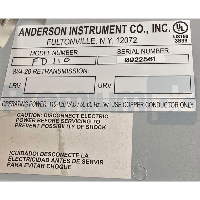 ANDERSON INSTRUMENT FD110 DART FD DIGITAL REFERENCE THERMOMETER 110-120VAC NSNP