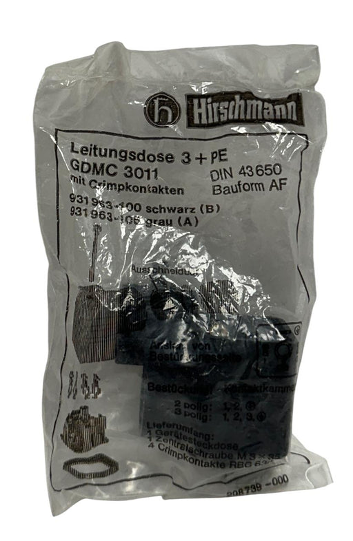3 HIRSCHMANN GDMC 3011 / 931963-100 / 931963-106 CABLE SOCKETS 3+ PE NSFS